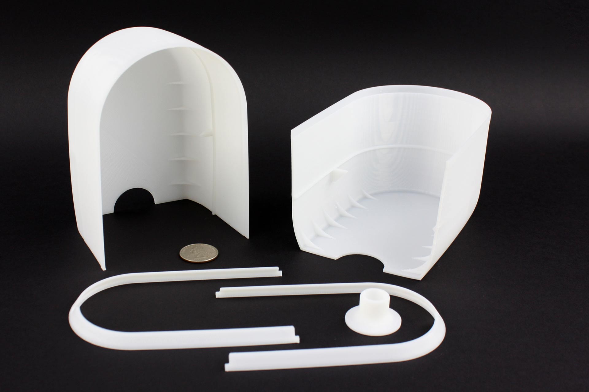 A large vessel shaped 3D printed part.