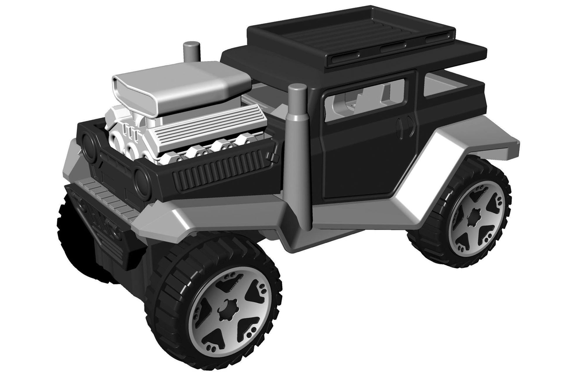 A stack of prefabricated struts.