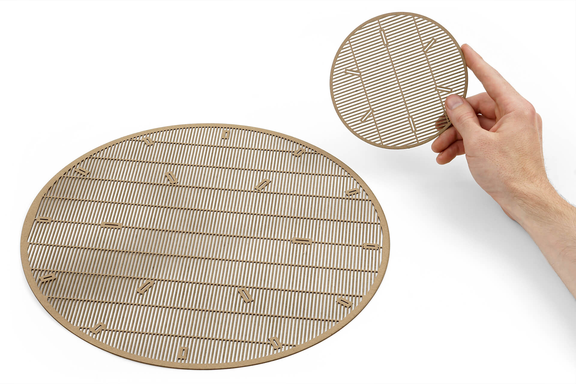 A fancy repeating grill-like pattern in cardstock.