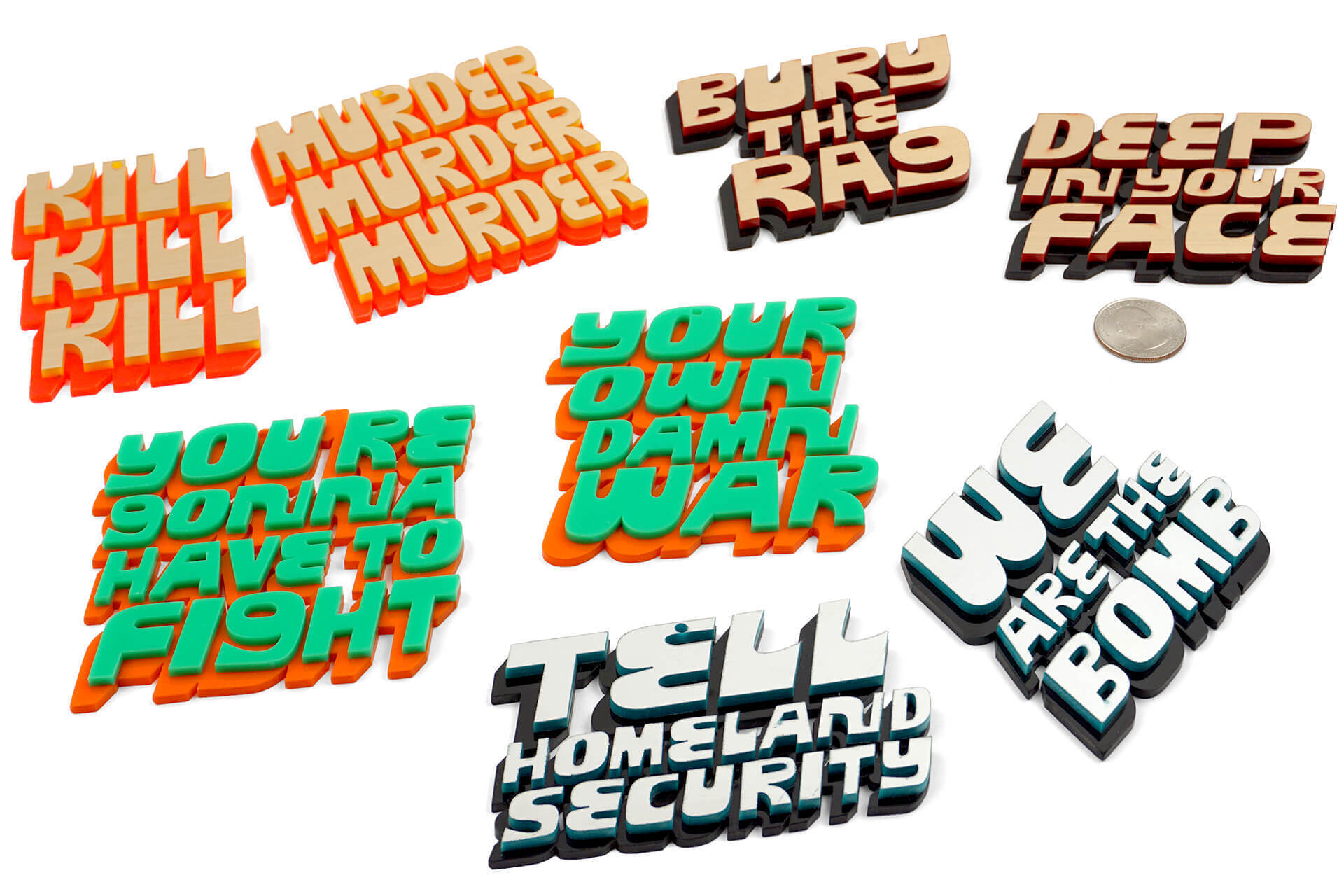 Laser cut plastic earrings from a popular movie.